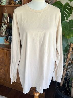 Northeast Outfitters Vintage Cream Long Sleeve Crewneck Tee Mens XL